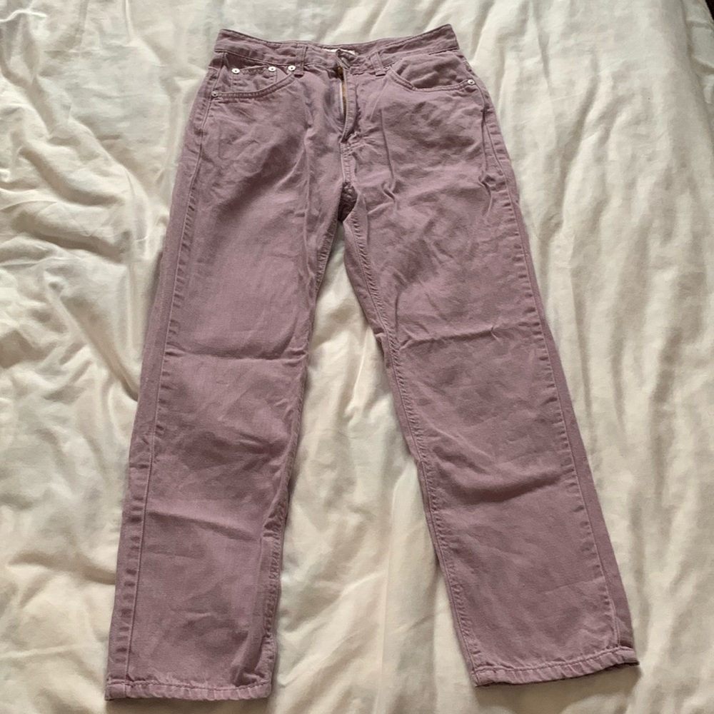 Purple straight leg jeans